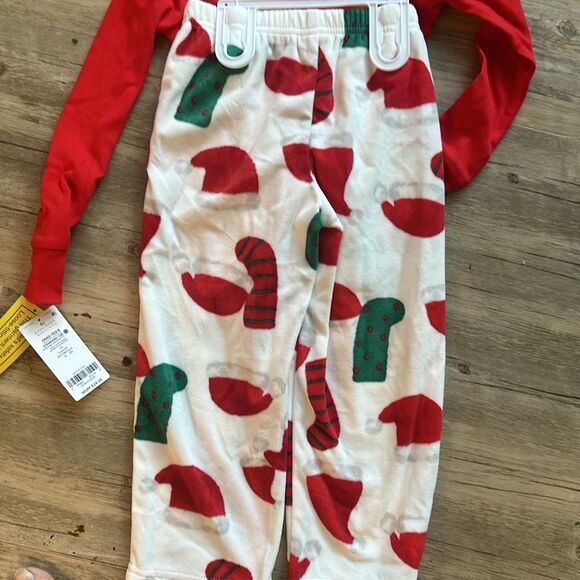 NWT Carters 4T Christmas xmas Pajamas Red White Santa - Picture 5 of 5